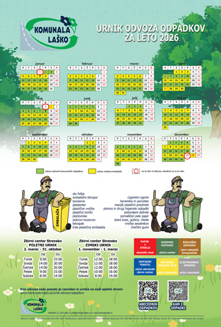 Urnik odvoza odpadkov 2026