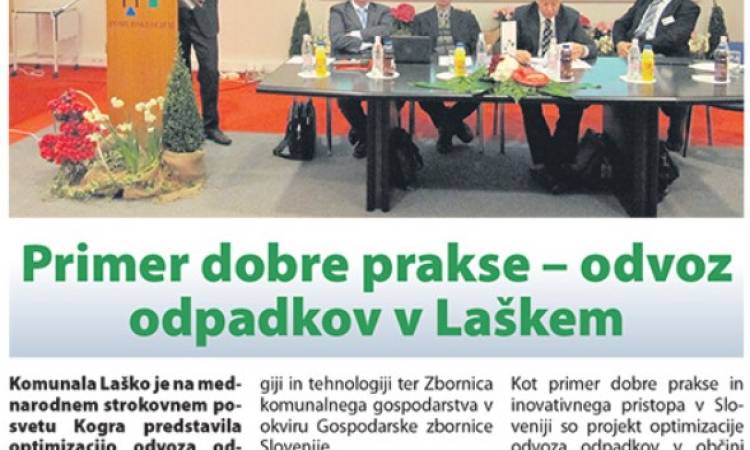 Primer dobre prakse - odvoz odpadkov v Laškem