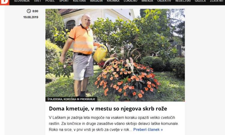 Doma kmetuje, v mestu so njegova skrb rože
