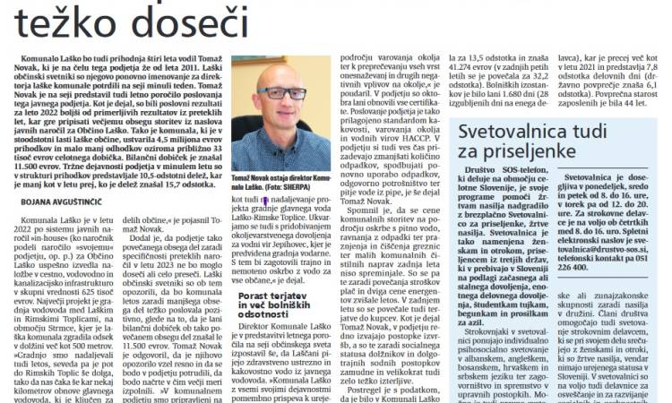 Lanske poslovne rezultate bo težko doseči